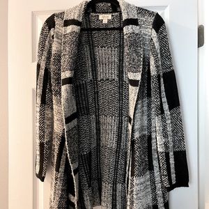 Black and White Patterned Cardigan - Size S